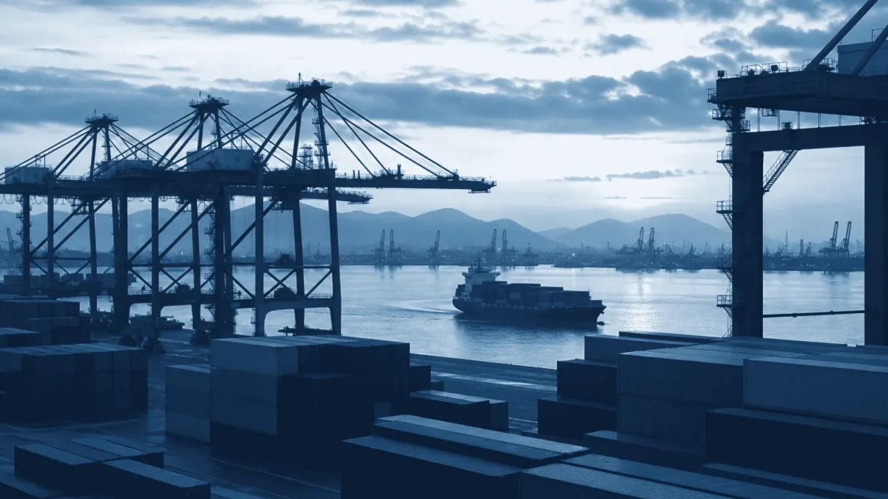 Chinese container port supporting a cross-border logistics business structure