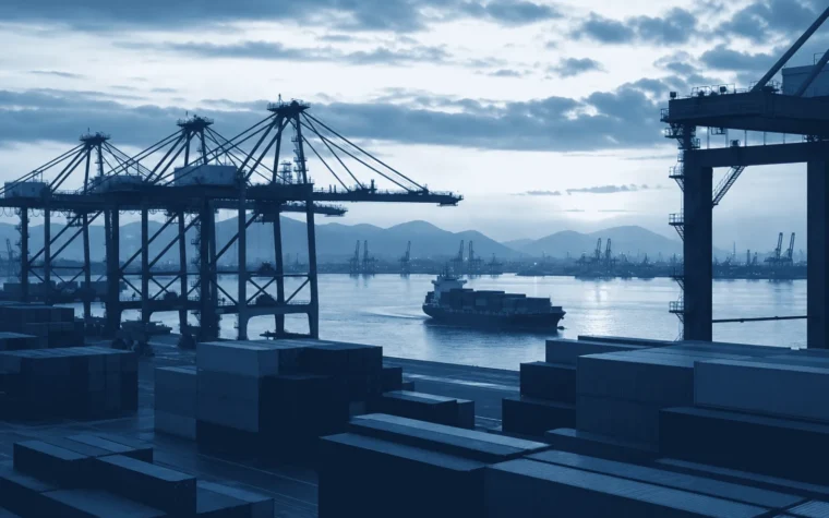 Chinese container port supporting a cross-border logistics business structure