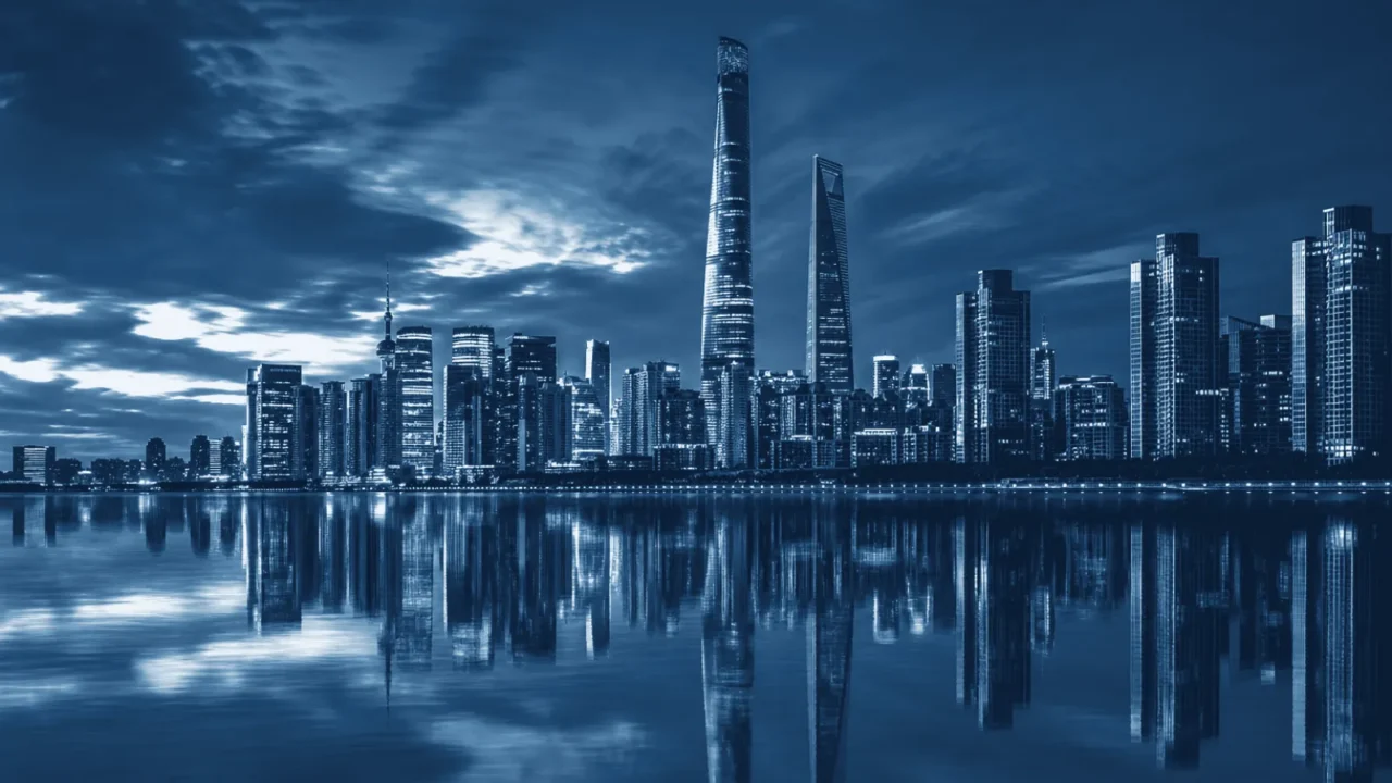 Modern Chinese financial district skyline representing China business industries