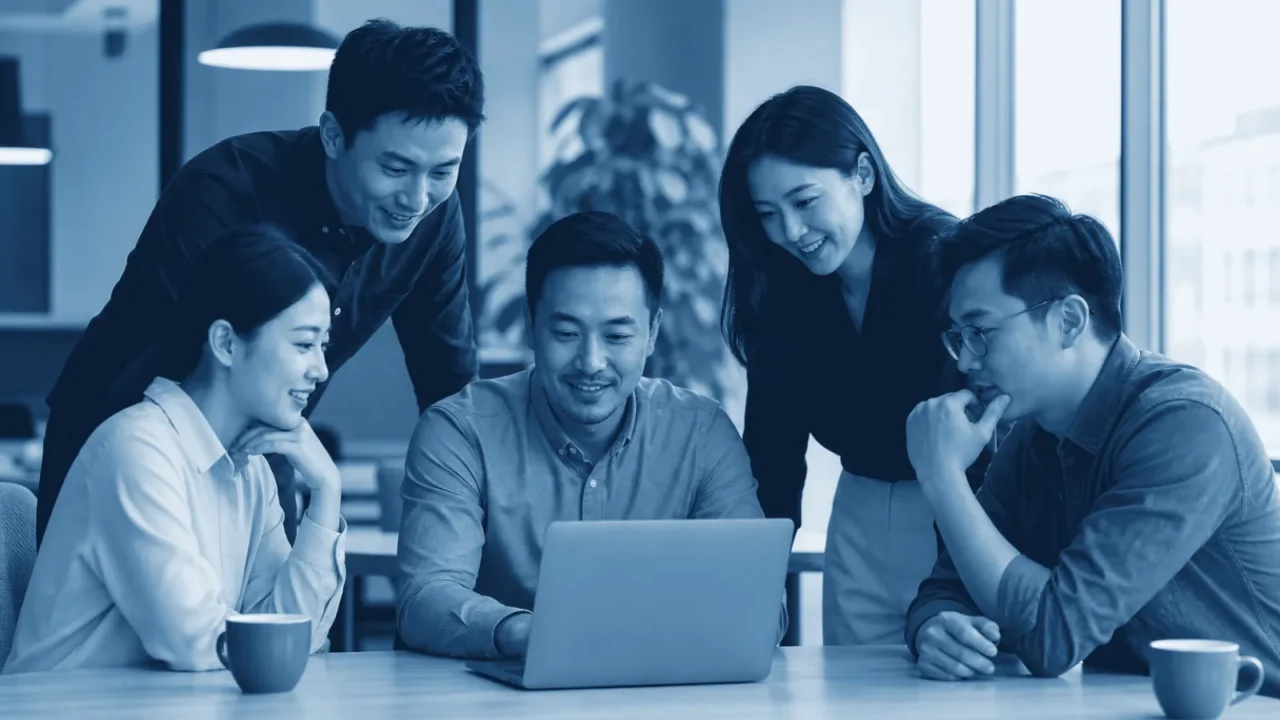 Managing a local employee team in a modern Chinese office workplace